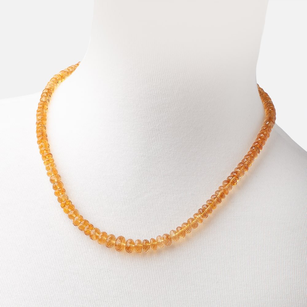 Citrine Faceted Rondelle Necklace with a 14kt Gold Clasp AAA (ONLINE ORDER ONLY)