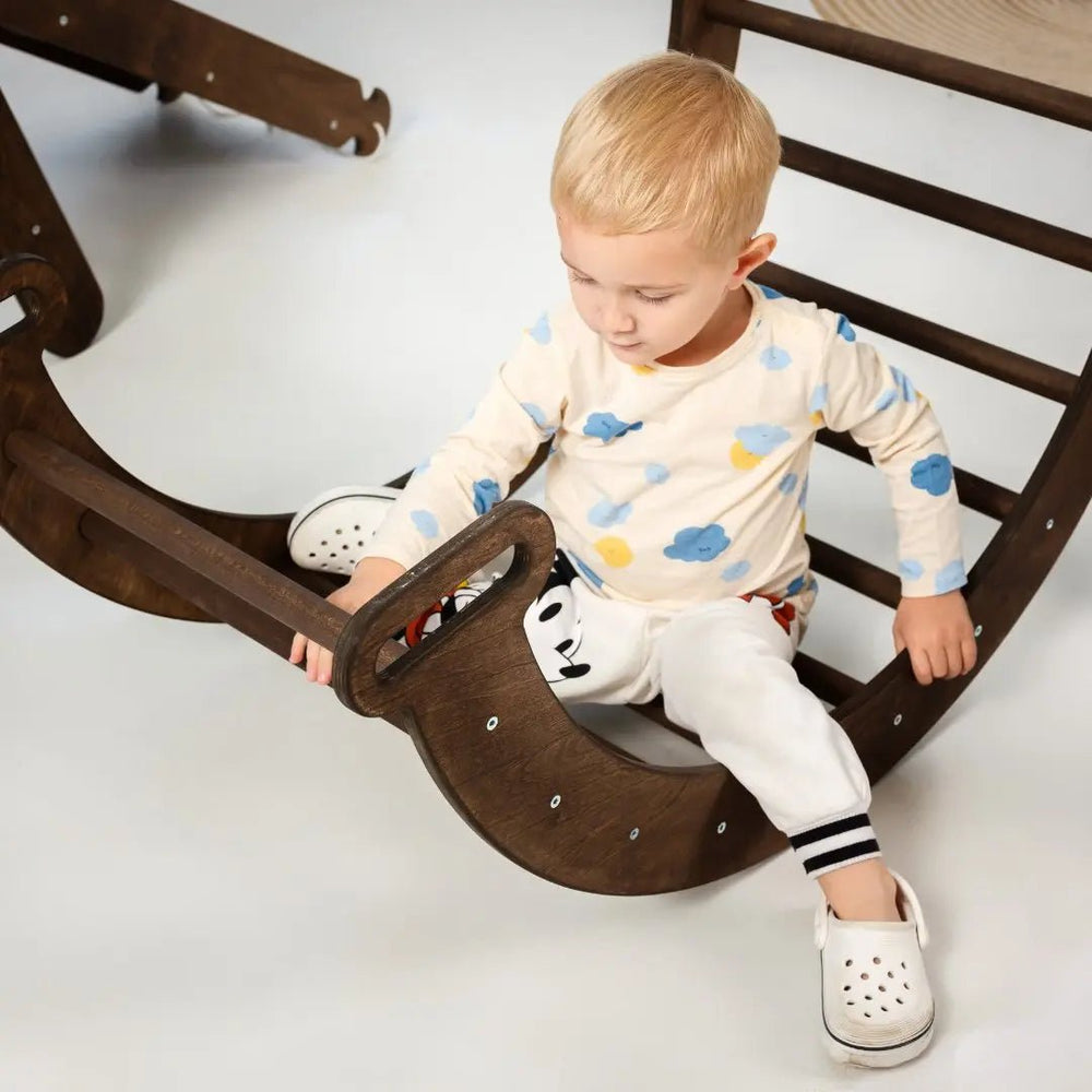 Climbing Arch & Rocker Balance - Montessori Climbers for Kids 1-7 y.o. – Chocolate (ONLINE ORDER ONLY)