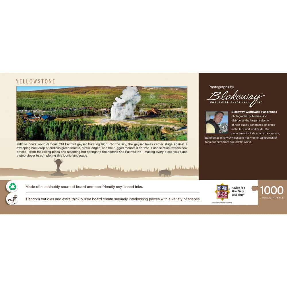 Yellowstone Old Faithful 1000 Piece Panoramic Jigsaw Puzzle