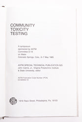 Community Toxicity Testing (ONLINE ORDER ONLY)