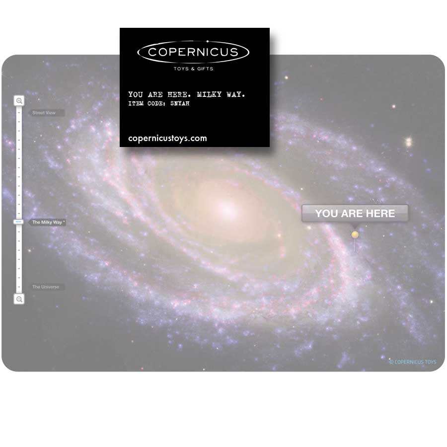 You are here. Galaxy view Postcard (ONLINE ORDER ONLY)