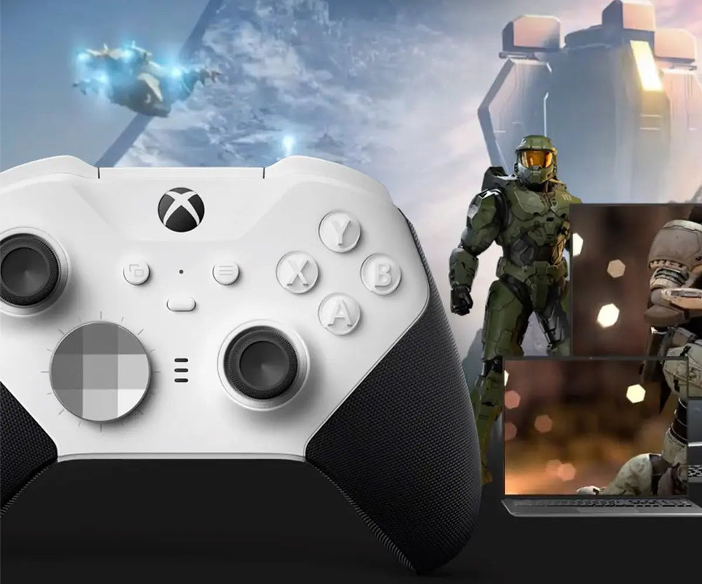 MODDEDZONE WHITE CORE XBOX ELITE SERIES 2 CUSTOM MODDED CONTROLLER