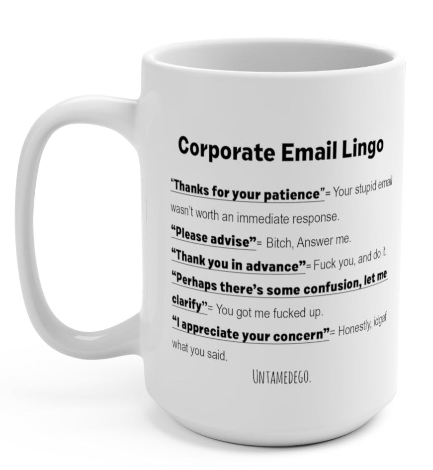 Corporate Email Lingo Version 2 15oz Mug (ONLINE ORDER ONLY)