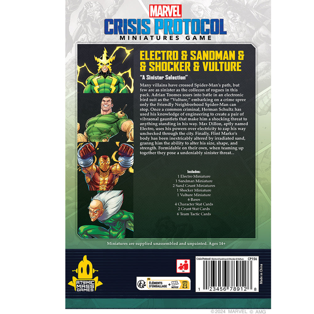 Marvel Crisis Protocol: Electro & Sandman & Shocker & Vulture (ONLINE ORDER ONLY)