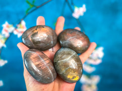 SUNSET Labradorite Palm Stone, Orange Labradorite, Yellow Labradorite, Pink Labradorite (ONLINE ORDER ONLY)