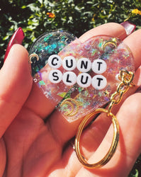 Cunt Slut Glitter Moon Keychain (Online Order Only)