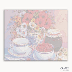 Cup Set With Decorative Flowers (ONLINE ORDER ONLY)