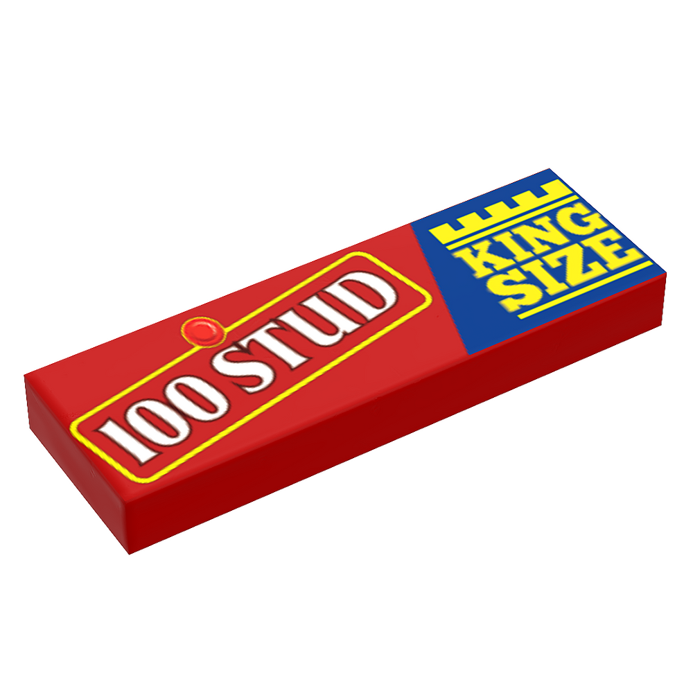 100 Stud Candy (King Size) Printed 1x3 Tile made using LEGO part - B3 Customs (Online Order Only)
