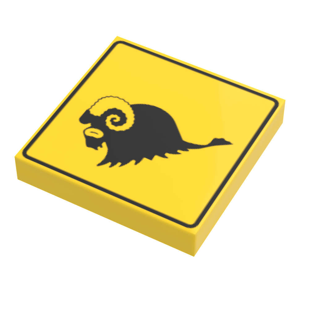 Custom Bantha Xing Sign made using LEGO part - B3 Customs (Online Order Only)