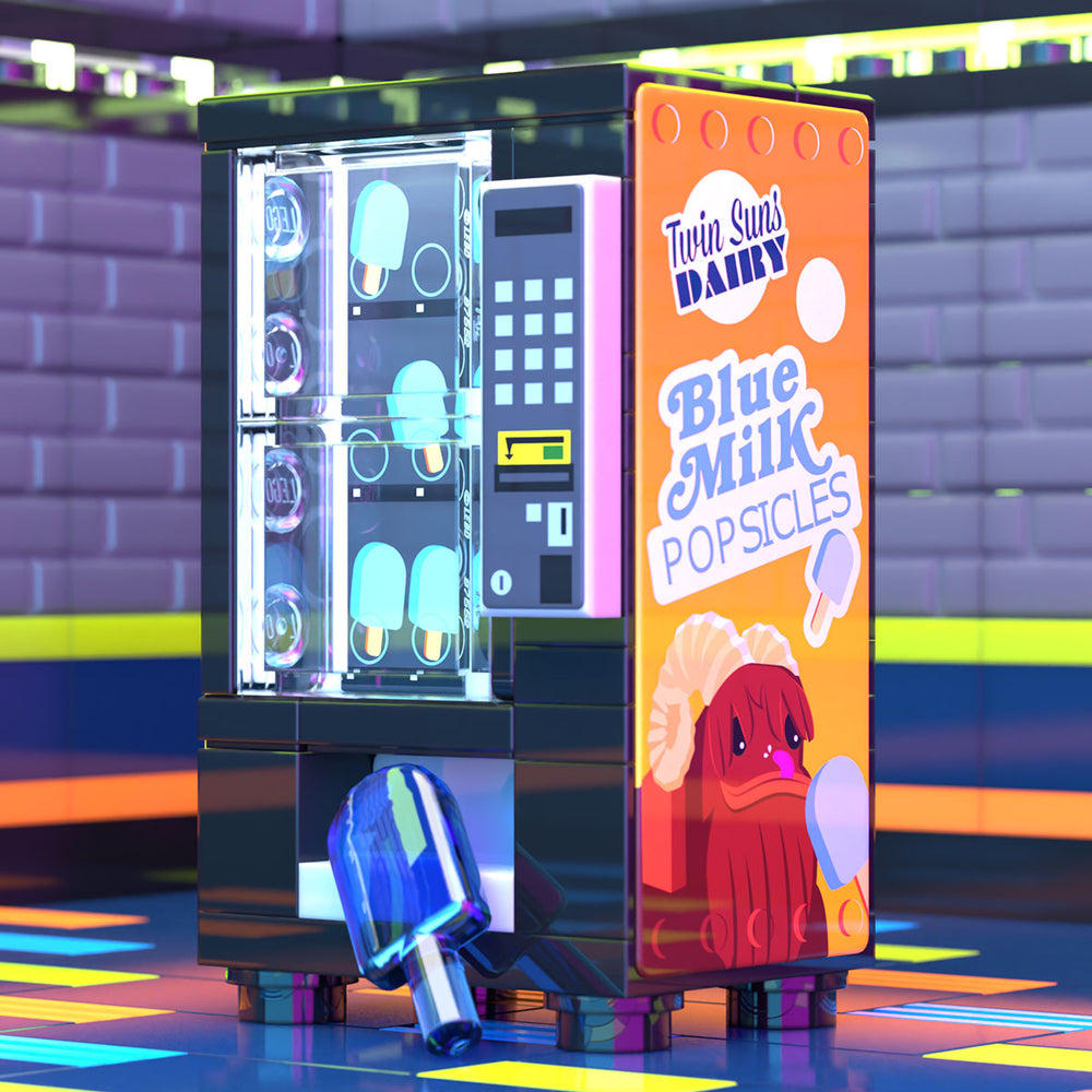 Blue Milk Popsicles Vending Machine Building Set made using LEGO parts - B3 Customs (Online Order Only)