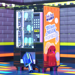 Blue Milk Popsicles Vending Machine Building Set made using LEGO parts - B3 Customs (Online Order Only)