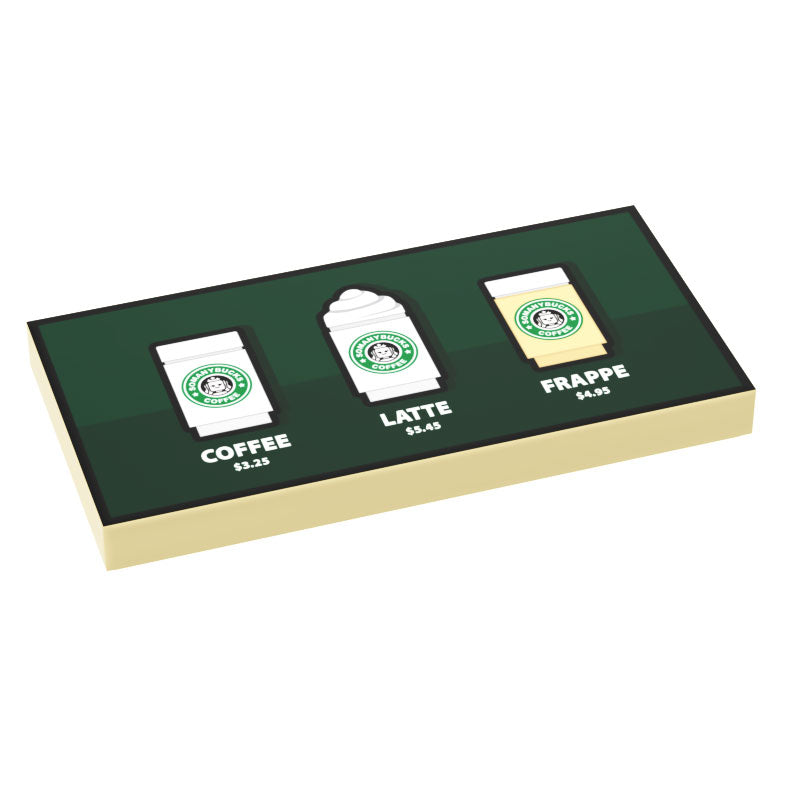 Somanybucks Coffee Menu by Types (2x4 Tile) - B3 Customs (Online Order Only)