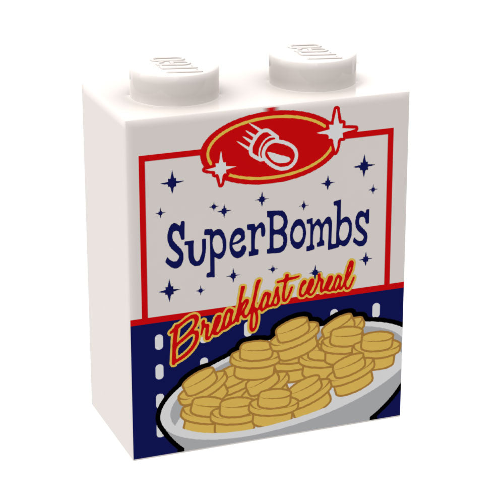 Super Bombs Fallout Cereal Custom Printed 1x2x2 Brick - B3 Customs (Online Order Only)