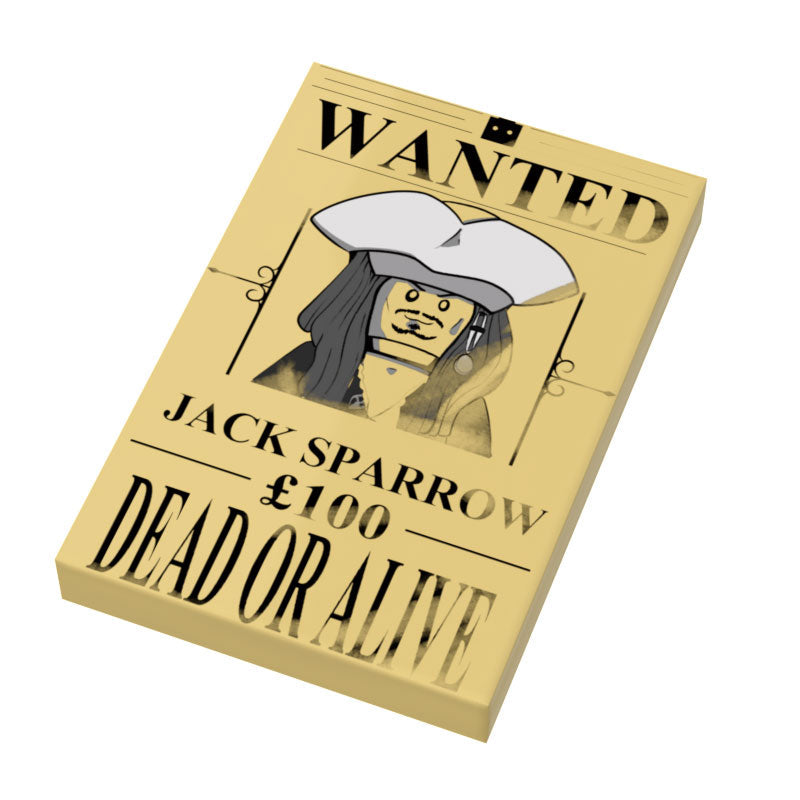 Jack Sparrow Wanted Poster (2x3 Tile) - B3 Customs (Online Order Only)