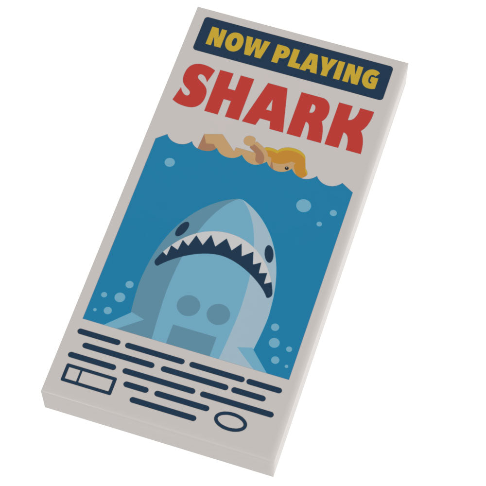 Shark Now Playing Movie Poster (2x4 Tile) - B3 Customs (Online Order Only)