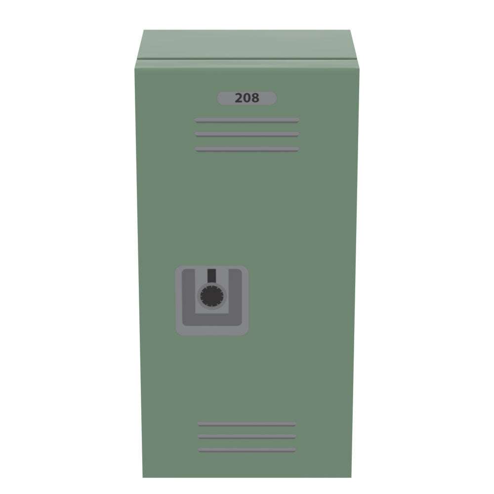 High School Locker (Plain) for Minifigs made using LEGO parts - B3 Customs (Online Order Only)