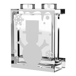 Winter Village Window with White Snowman 1x2x2 Panel - B3 Customs (Online Order Only)