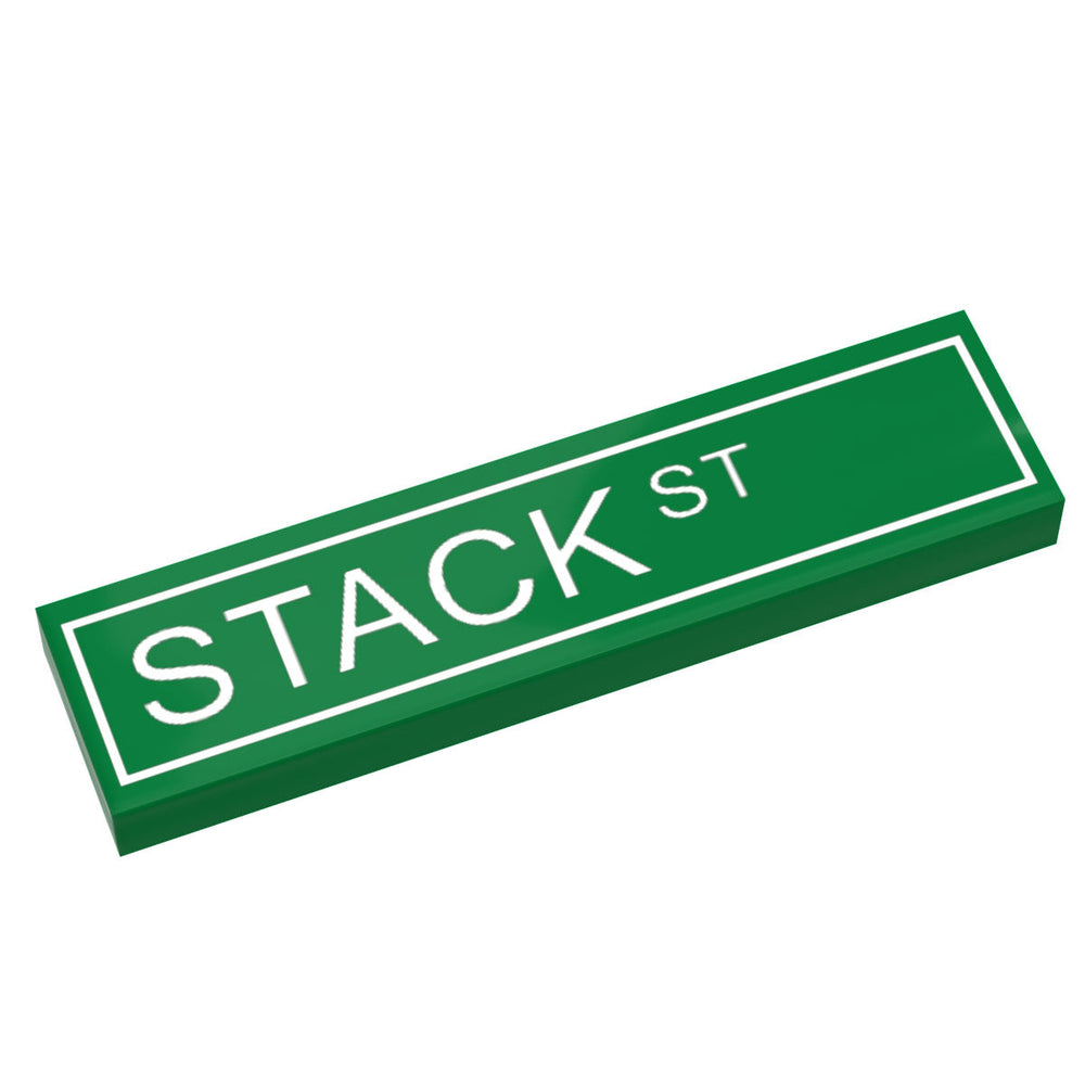 Stack St. Street Sign made with LEGO part (1x4 Tile) - B3 Customsk (Online Order Only)