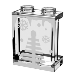 Winter Village Window with Christmas Tree 1x2x2 Panel - B3 Customs (Online Order Only)