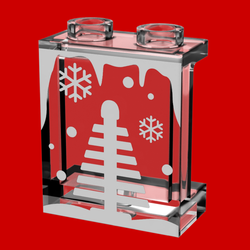 Winter Village Window with Christmas Tree 1x2x2 Panel - B3 Customs (Online Order Only)