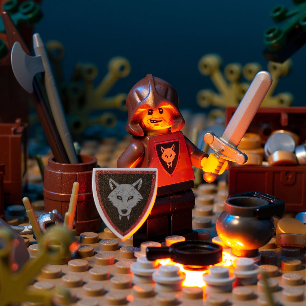 Castle Wolfpack Bandit (Sword) Minifig made using LEGO parts - B3 Customs (Online Order Only)