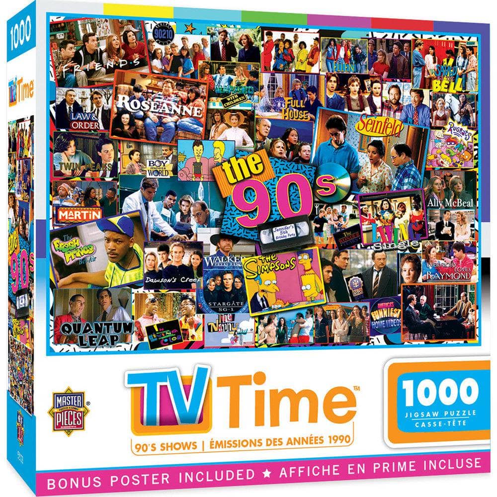 TV Time - 90's Shows 1000 Piece Jigsaw Puzzle (ONLINE ORDER ONLY)