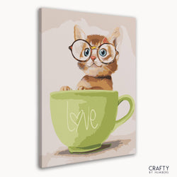 Cute Cat In Green Cup (ONLINE ORDER ONLY)