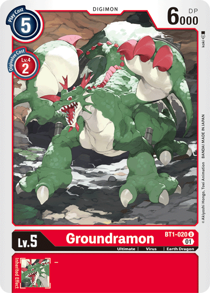 Groundramon [BT1-020] (Alternative Art) [Starter Deck: Gallantmon] (ONLINE ORDER ONLY)