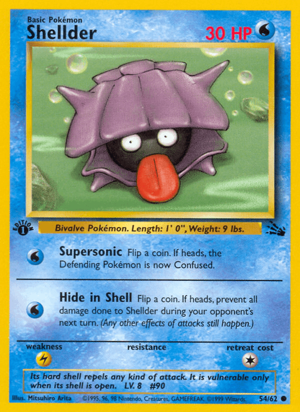 Shellder (54/62) [Fossil 1st Edition] (Online Only)