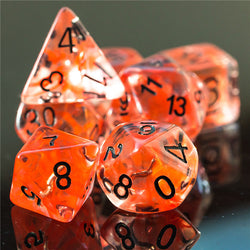 Rogue (Dagger) Clear Red Dice w/ Golden Dagger 7-Dice Set Rpg (Online Only)