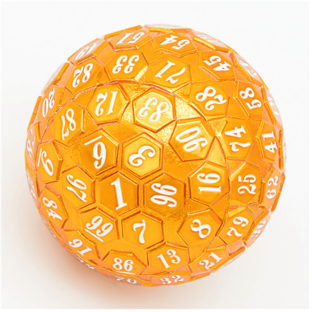 45mm Metal D100 - Orange with White Font (ONLINE ORDER ONLY)