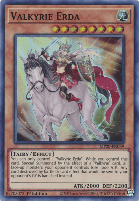 Valkyrie Erda [MP20-EN089] Super Rare (ONLINE ORDER ONLY)
