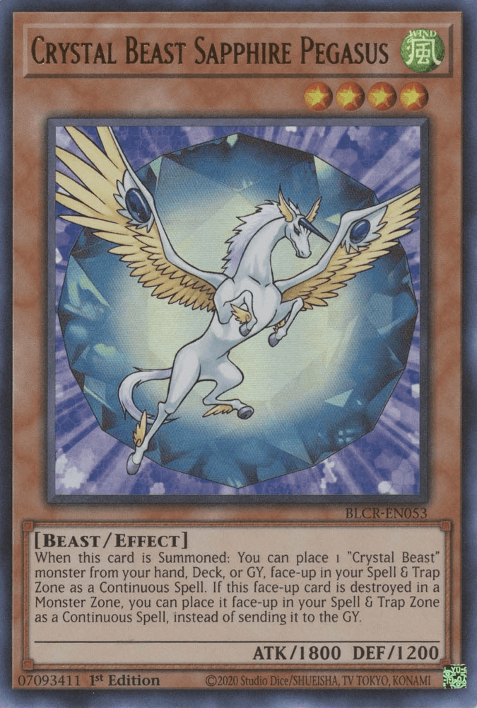 Crystal Beast Sapphire Pegasus [BLCR-EN053] Ultra Rare (ONLINE ORDER ONLY)