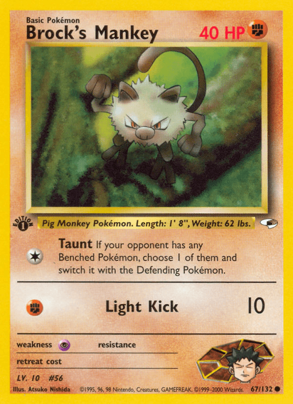 Brock's Mankey (67/132) [Gym Heroes 1st Edition] (Online Only)