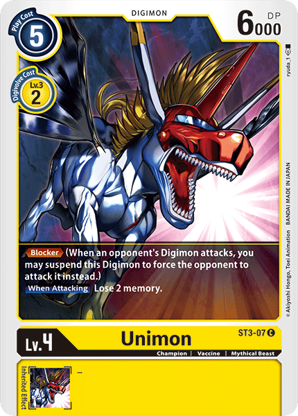 Unimon [ST3-07] [Starter Deck: Heaven's Yellow] (ONLINE ORDER ONLY)