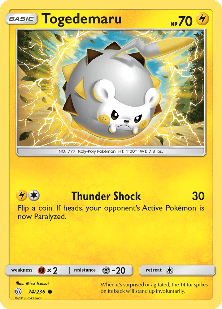 Togedemaru (74/236) [Sun & Moon: Cosmic Eclipse] (Online Only)