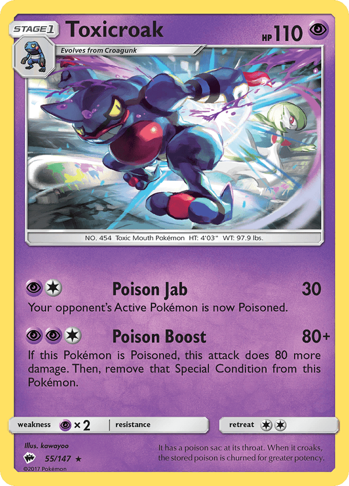 Toxicroak (55/147) [Sun & Moon: Burning Shadows] (Online Only)