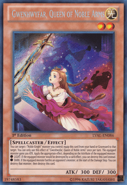 Gwenhwyfar, Queen of Noble Arms [LVAL-EN086] Secret Rare (ONLINE ORDER ONLY)