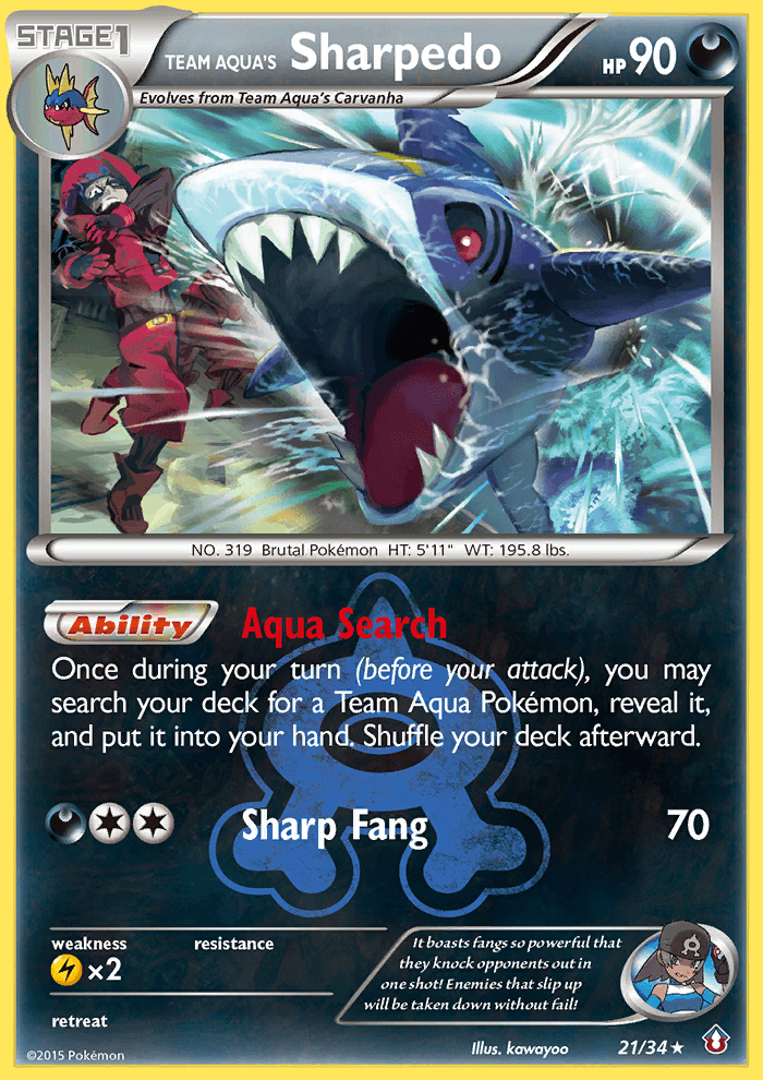 Team Aqua's Sharpedo (21/34) [XY: Double Crisis] (Online Only)