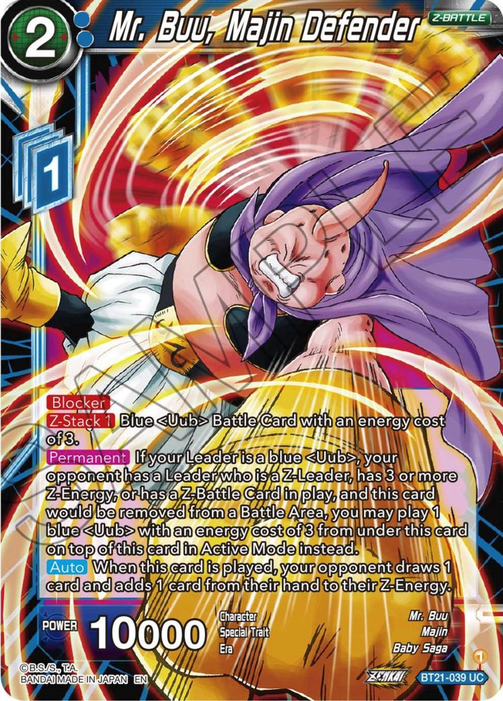 Mr. Buu, Majin Defender (BT21-039) [Wild Resurgence] (ONLINE ORDER ONLY)