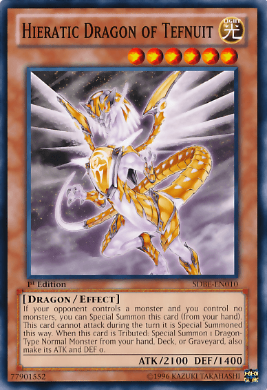 Hieratic Dragon of Tefnuit [SDBE-EN010] Common (ONLINE ORDER ONLY)