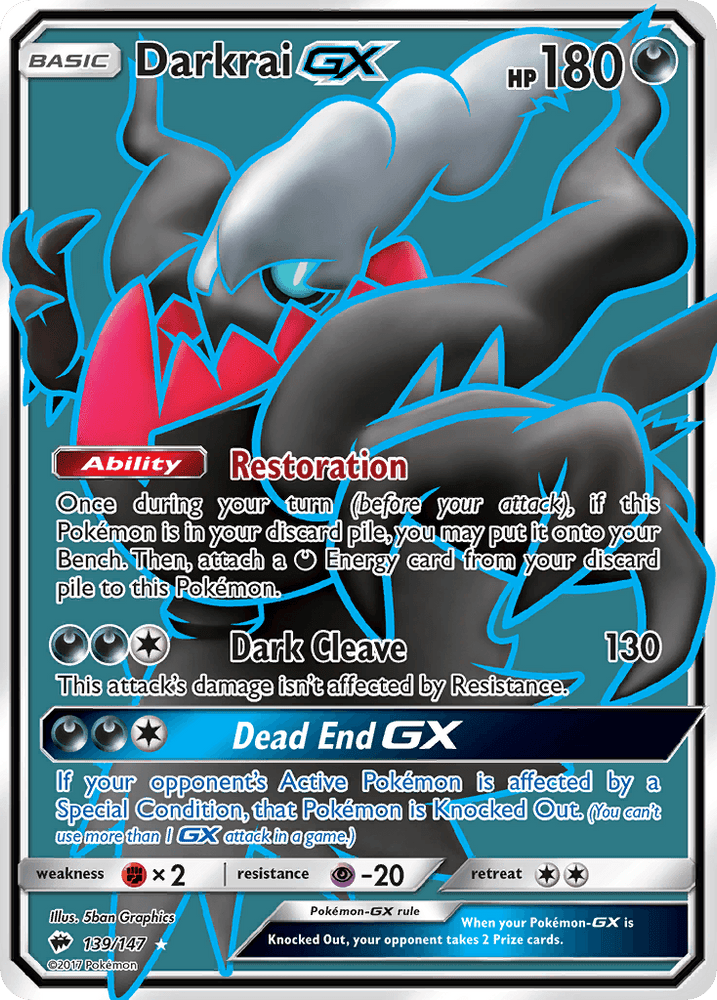 Darkrai GX (139/147) [Sun & Moon: Burning Shadows] (Online Only)