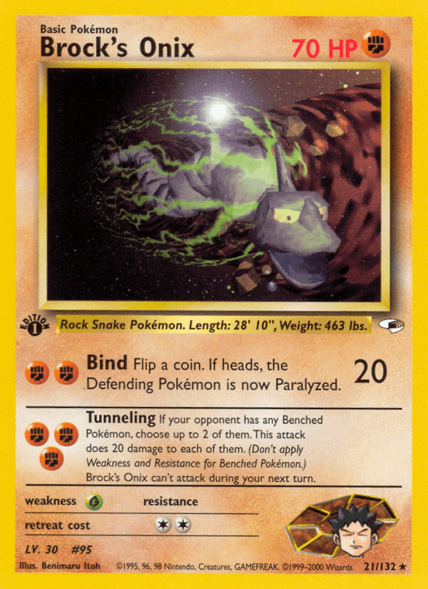 Brock's Onix (21/132) [Gym Heroes 1st Edition] (Online Only)