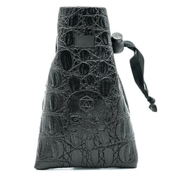 Leather Dice Bag with Skull sporting d20 Tattoo (Online Only)