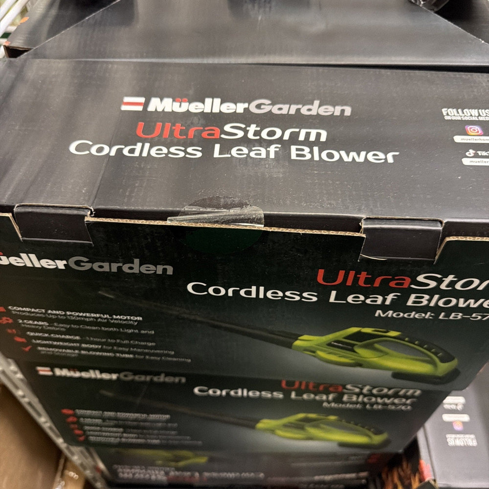 Mueller UltraStorm Leaf Blower Cordless Electric, 140 MPH 20 V Motor, OPEN BOX (ONLINE ORDER ONLY)