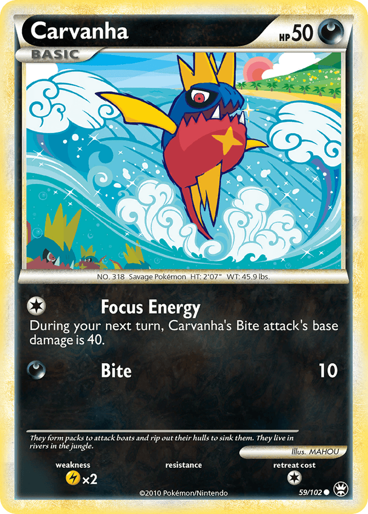 Carvanha (59/102) [HeartGold & SoulSilver: Triumphant] (Online Only)