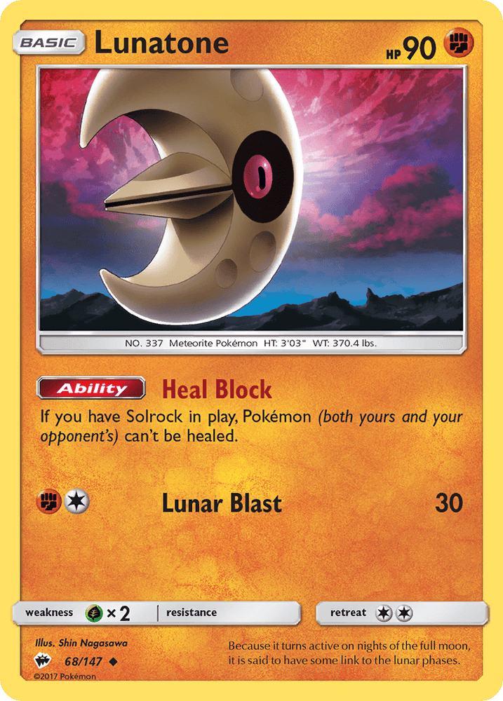 Lunatone (68/147) [Sun & Moon: Burning Shadows] (Online Only)