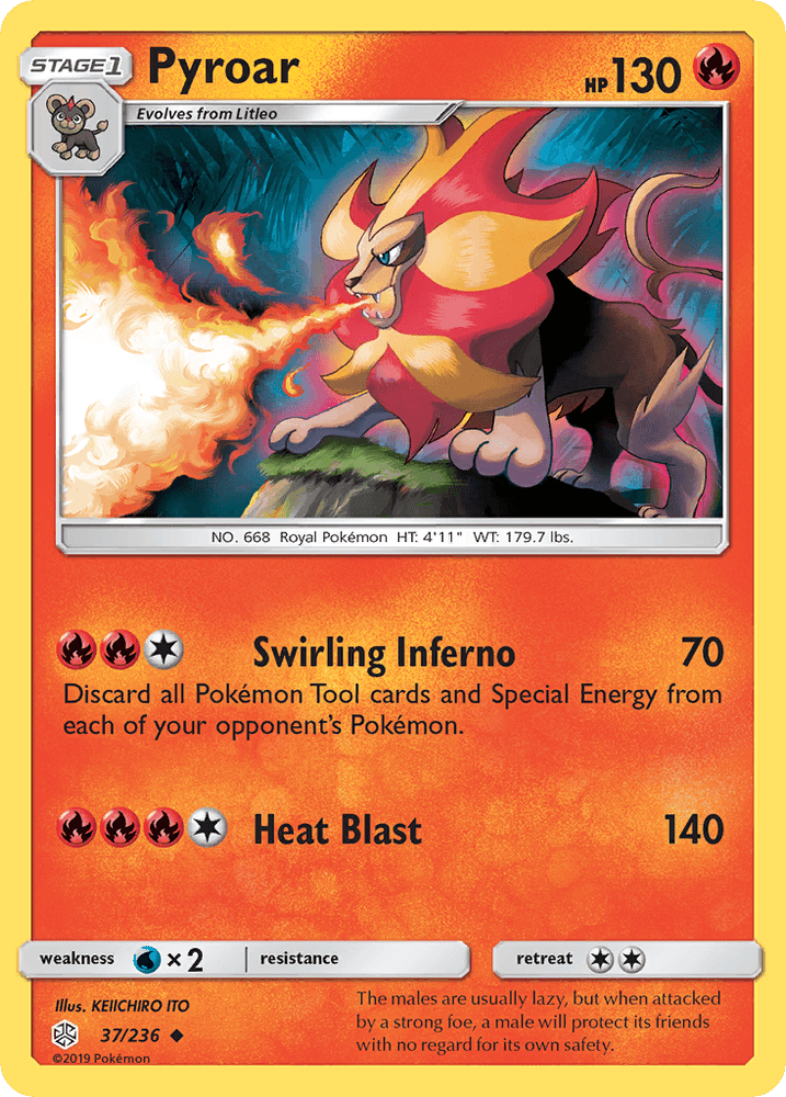 Pyroar (37/236) [Sun & Moon: Cosmic Eclipse] (Online Only)