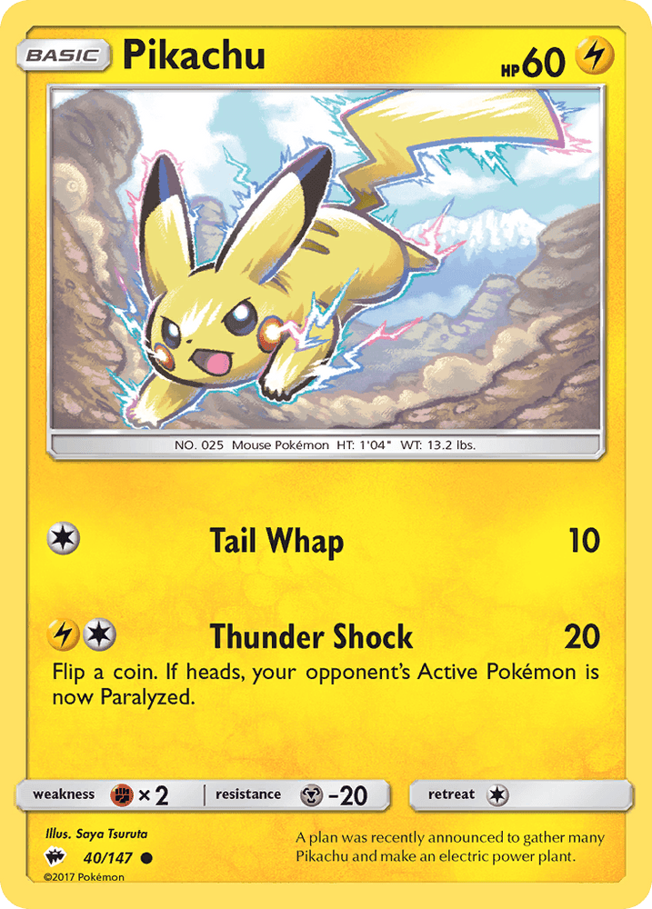 Pikachu (40/147) [Sun & Moon: Burning Shadows] (Online Only)