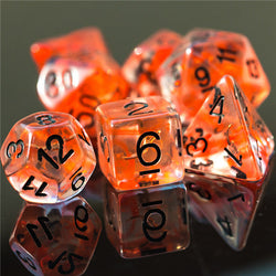 Rogue (Dagger) Clear Red Dice w/ Golden Dagger 7-Dice Set Rpg (Online Only)